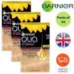 Garnier Olia Golden Light Blonde Permanent Hair Colour No Ammonia - Packs of 3