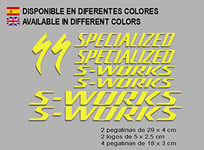Ecoshirt 41-U0GU-UCES Stickers Sworks S-Works Bike F124 Stickers Aufkleber Decals Autocollants Adesivi, Yellow
