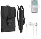 For Nokia C32 + EARPHONES Belt bag outdoor pouch Holster case protection sleeve
