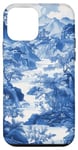 Coque pour iPhone 12 mini Bleu Chinoiserie Floral Paysage Nature Bleu