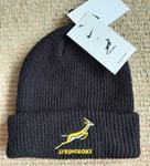 Official NIKE SPRINGBOKS Soft Knit Black Rugby BEANIE Hat South Africa ADULT
