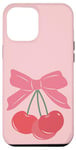 iPhone 15 Plus Cherry Pink Bow Cute Soft Girls Women Case