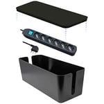 Electraline 300178 Organiser Box with Multiple Socket, 6 Slots Schuko + 10/16 A, Cable 1.5 m, Black