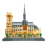 HZYM Architecture Notre Dame de Paris Building Blocks, 4018 Pieces Nano Micro Blocks France Landmark Modular Street View Series Construction Set, Not Compatible with Lego