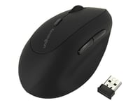 Kensington Pro Fit Ergo Wireless Mouse - Souris verticale - ergonomique - pour gauchers - 6 boutons - sans fil - 2.4 GHz