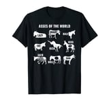 Asses the World Funny Lazy Smart Half Fat Kick Kiss Donkey T-Shirt