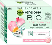 Garnier Face Cream, Bio Rosy Glow 3-in-1 Rose for 50 ml (Pack of 1) 