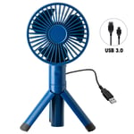 No Band Handheld Mini Fan with Tripod Support, Rechargeable Fan with 3 Adjustable Speeds, USB Portable Table Fan with 2000mAh for School, Office, Outdoor