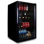 Under Counter Drinks Fridge 118L Beer / Wine Cooler With Glass Door DC1BL