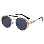 ZZOW Fashion Steampunk Trend Sunglasses Women Retro Round Gothic Spring Eyewear Men Mirror Lens Goggle Shades Uv400 Sun Glasses
