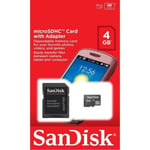 SanDisk carte mémoire micro sd 4Go MicroSD Micro SDHC - retail