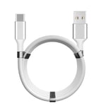 Magnetisk USB-C till kabel, 2A, 1.8m, vit