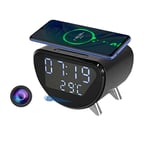 4K Mini Kamera Klocka, Trådlös Laddning, Fjärrvisning,Med 64GB SD-kort