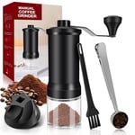 Hossom Moulin à Café Manuel, Broyeur Cafe Grain avec 30 Réglages Ajustables, Moulin Manuel Café Portable à Main, Broyeur en Céramique Réglable avec Manivelle pour Voyage, Camping, Bureau, Espresso