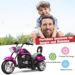 6 V elmotorcykel Batteridriven motorcykel med musik 91 x 48 x 64 cm Rosa Röd