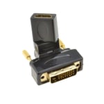 kenable Rotating Multi-Angle Female HDMI to Male DVI-D Plug 24+1 pin Adapter