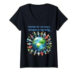 Womens Together We Can Make A Difference In This World V-Neck T-Shirt