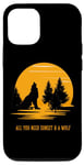 iPhone 15 Pro All You Need Sunset and a wolf I Love My wolf Wild Retro Case