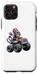 Coque pour iPhone 11 Pro Patriotic Monkey 4 juillet Monster Truck American