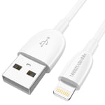 UNBREAKcable iPhone Charger USB Cable- Fast Charging Lightning Cable [Apple MFi Certified] Compatible with iPhone XS XS Max X XR 8 Plus 7 Plus 6s 6 Plus SE 5s 5c 5 iPad iPod - White 6.6ft/ 2M
