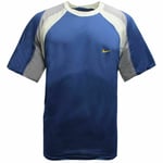 Nike Mens Dri Fit Training T-shirt Running Gym Top Blue Grey 711524 442