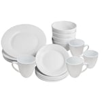 Maison White 16 Piece White Porcelain Dinner Set Uni Students Plates Bowls Mugs