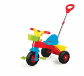 My First Trike Colorful + Parent Handle Push Along Ride On Tricycle Riding Toy