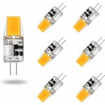 G4 LED-lampa AC/DC 12V 5W LED-lampor G4 Varmvit 3000K Ljuskällor motsvarande 50W halogenlampa 360° strålvinkel Ingen flimmer, 6-pack, Varmvit