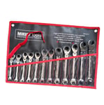 Fix Tubing Wrench Set Ratchet Fix Combination 8-19mm Wrench Set with Flex Movable Head Spanner Tool Set 12PCS Industrial Supplies