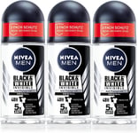 Nivea MEN  Black & White Deodorant 48H Anti-Perspirant Roll On 50ml  x 3