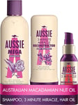 Aussie Mega Shampoo and Conditioner Set with Clarifying Shampoo, 3 Minute Miracl