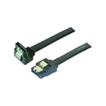 Câble sata 6GB/s coudé bas slim sécurisé (noir) - 50 cm