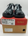 Womens Kickers Kick Lo Aztec W Patent Leather Shoes Black Shiny Size 5 NEW