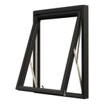 NorDan Vridfönster Tanum BlackLine 3-Glas Aluminium vridfönster svart RAL 9005 trä/alu VF14X13ALU-BL