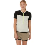 Asics Women's Fujitrail Short Sleeve Top Oatmeal/Performance Black, L