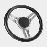 Isotta Båtratt motorbåt Vertice, aluminium med läder, Ø350 mm, nav, passar 3/4" (19 mm) rattaxel, svart