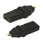 micro HDMI (han) til HDMI (hun) adapter - 90/180 grader roterbar