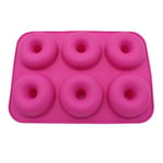 RGHG Moule à donuts antiadhésifs Silicone 6 grilles | Moule de boulangerie, moule de décoration de cuisine, Dessert fait à la main, bricolage (Size : Red)