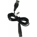 vhbw Câble de charge compatible avec Braun Series 1 FreeControl 190s rasoir - Câble d'alimentation, 120 cm, noir