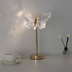 Ugreat - Lampe de table papillon en mtal cristal luxe lumire moderne simplicit rechargeable touche ambiance chambre dcoration petite veilleuse