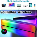 Bluetooth Wireless TV Soundbar Speaker Sound Bar Button Home Subwoofer Black