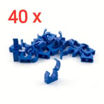 40 X Hinged Pipe Clip Blue 15mm or 22mm Various Usages