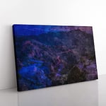 Big Box Art Road to The Mountains in Arizona Painting Canvas Wall Art Print Ready to Hang Picture, 76 x 50 cm (30 x 20 Inch), Blue, Black, Violet