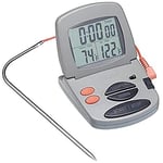 Taylor Pro In Oven Digital Meat Thermometer, Accurate Multi-Functional Food Cooking Probe with Digital Kitchen Timer, Great for Meat and BBQ, Plastic/Stainless Steel Grey,Grey
