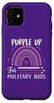 Coque pour iPhone 11 Rainbow Purple Up for Military Kids Month
