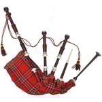 Säckpipa för barn röd Royal Steward tartan