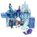 Mattel Disney Frozen Toys, Elsa Stackable Castle Doll House Playset with Small Doll and 8 Pieces, Inspired by the Disney Frozen Movies, Kids Travel Toys and Gifts, HLX01