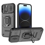 SKALO iPhone 15 Pro Armor Hybrid Metallring Kameraslider - Svart Svart