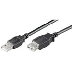 USB 2,0 Hi-Speed förlängningssladd, svart, 1,8 m,