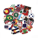 TD ZW 52 Pcs/Lot Waterproof National Flags Sticker for Laptop Trunk Skateboard Guitar Computer Bicycle Decal Popular Toy Sticker